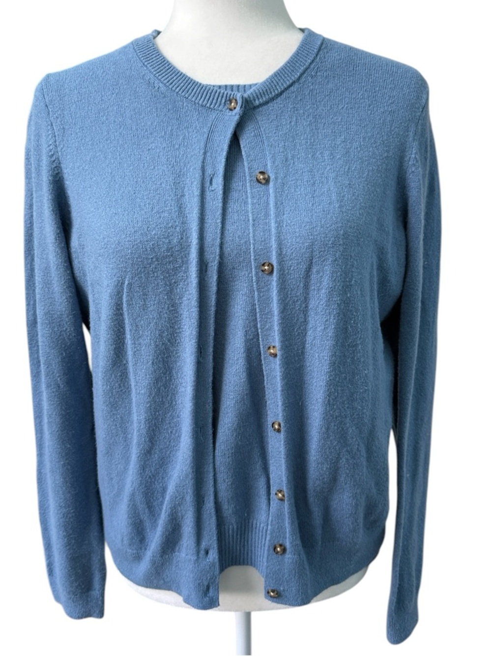 GAP CashSoft Knit Cardigan and Baby Tee Sweater Set Cornflower Blue Size M/L